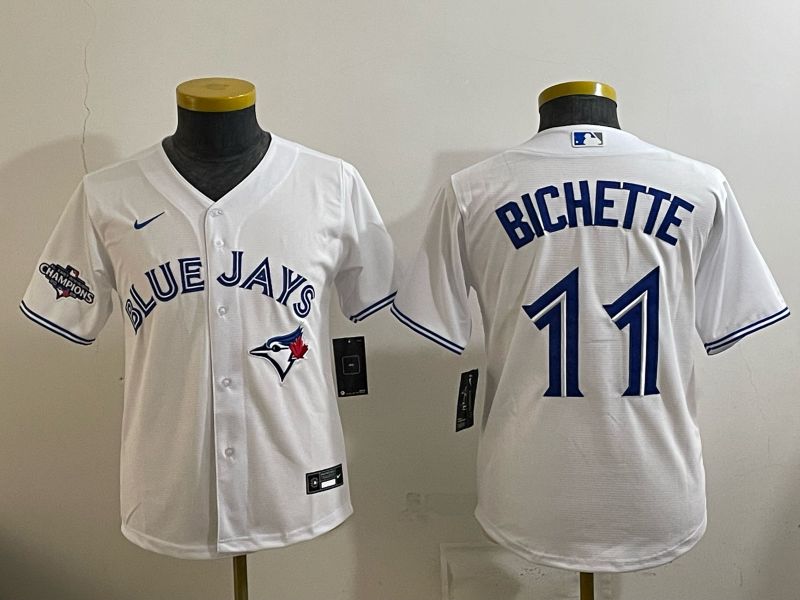 Youth 2025 Nike Toronto Blue Jays #11 Bichette White Game MLB Jersey 04->youth mlb jersey->Youth Jersey